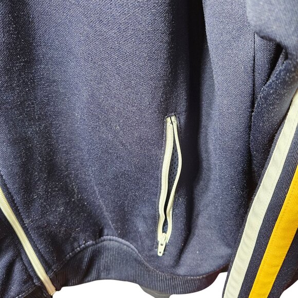 American Eagle Outfitters Navy Track Jacket With Striped Collar & Zip Pockets L - Picture 2 of 6